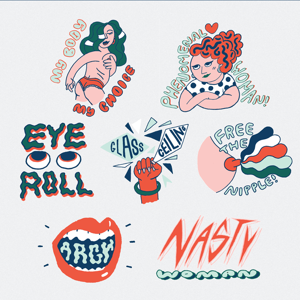 stickers, Grand Matter, To The Girls, design, illustration