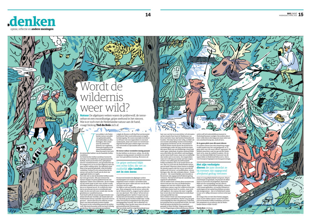 Editorial illustration for Denken by Aart-Jan Venema