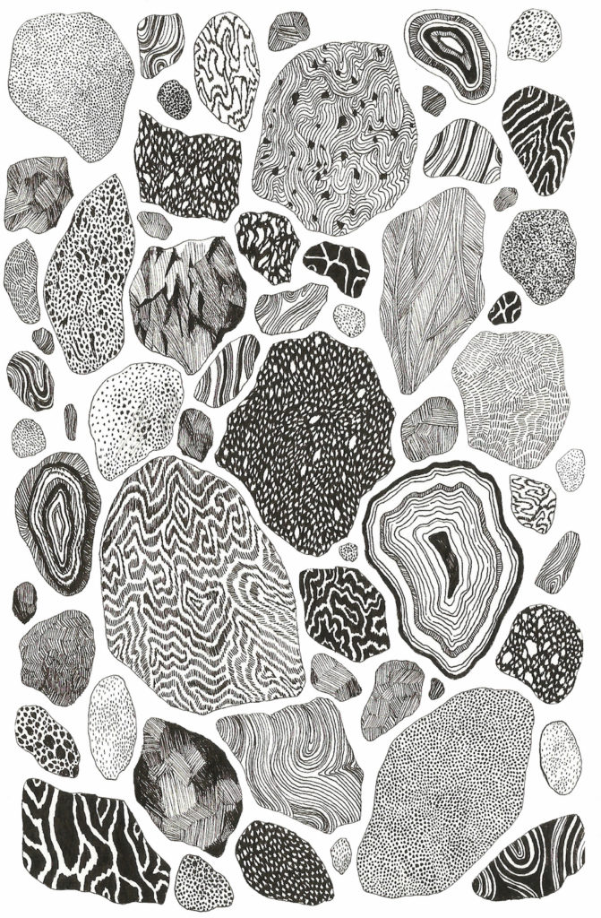 Organic shapes naturally form into pattern designs like this recent drawing