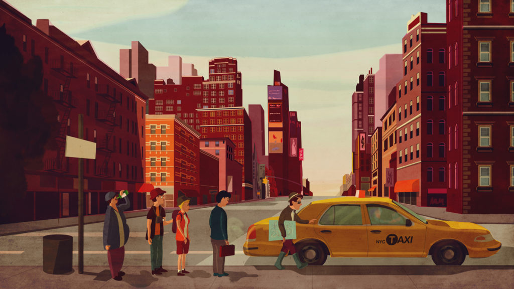 New York taxi driver illustration 